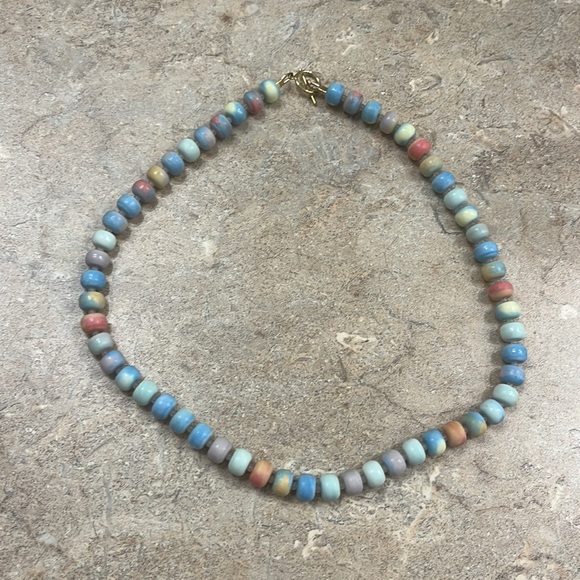 Ombré Pastel Rainbow Retro Style Tie Dyed Gemstone Candy Necklace - Picture 2 of 2
